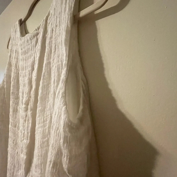 PURE JILL 100% Linen White Sleeveless Layered Sheath Dress Size Large - Picture 9 of 11